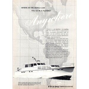 1971 Huckins Fairform Flyer Yacht Vintage Print Ad American Continents Wall Art